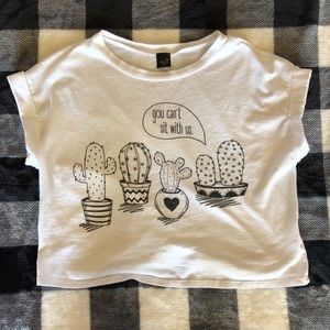 You can’t sit with us-Cactus crop tee, Sz S